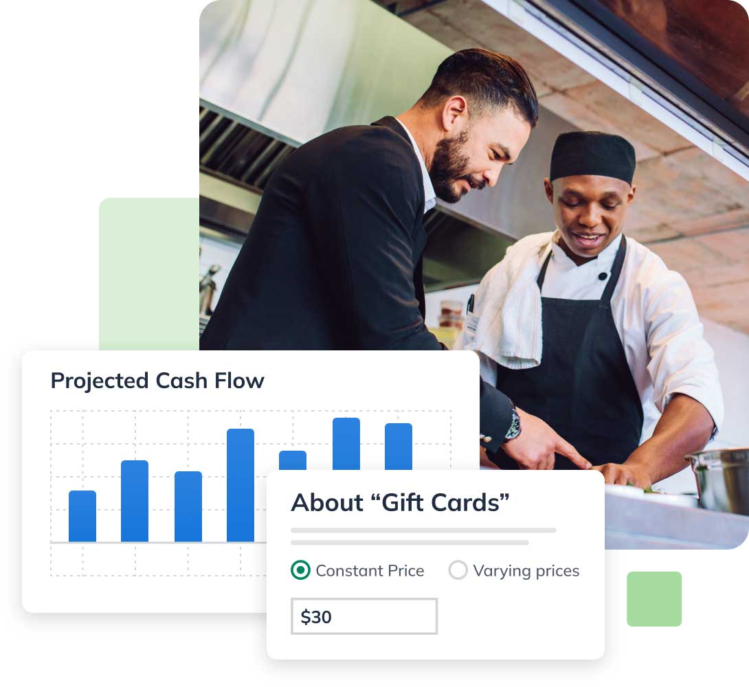 Two Men working with LivePlan graphics