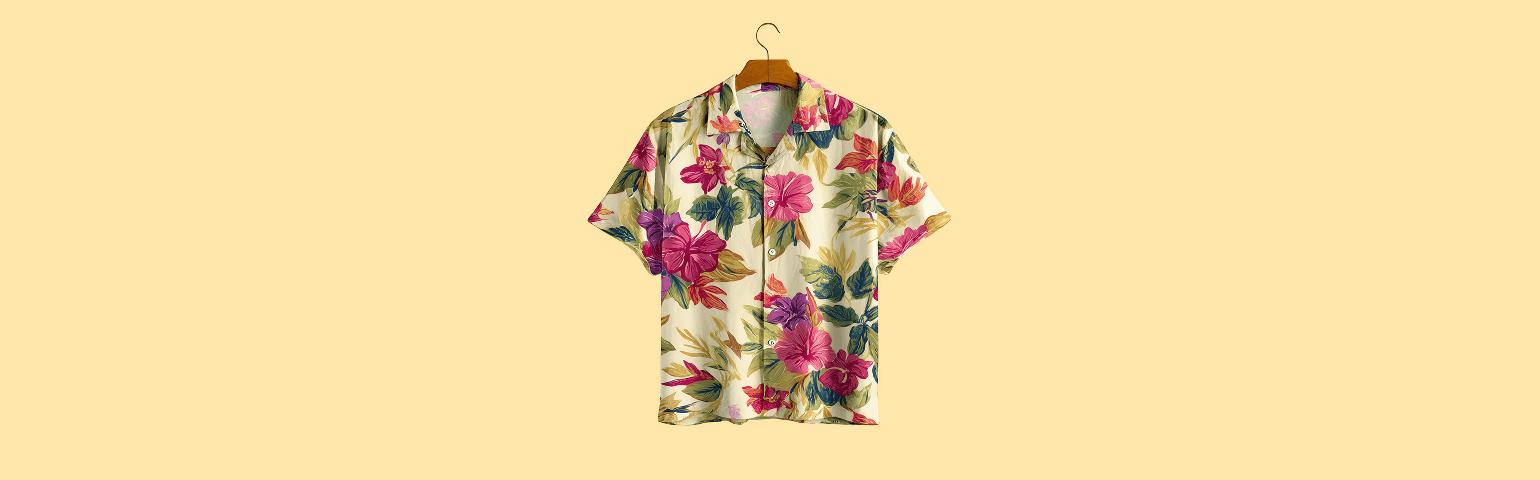 Hawaiian Shirt on yellow background