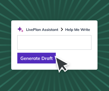 graphic of LivePlan Assistant modal