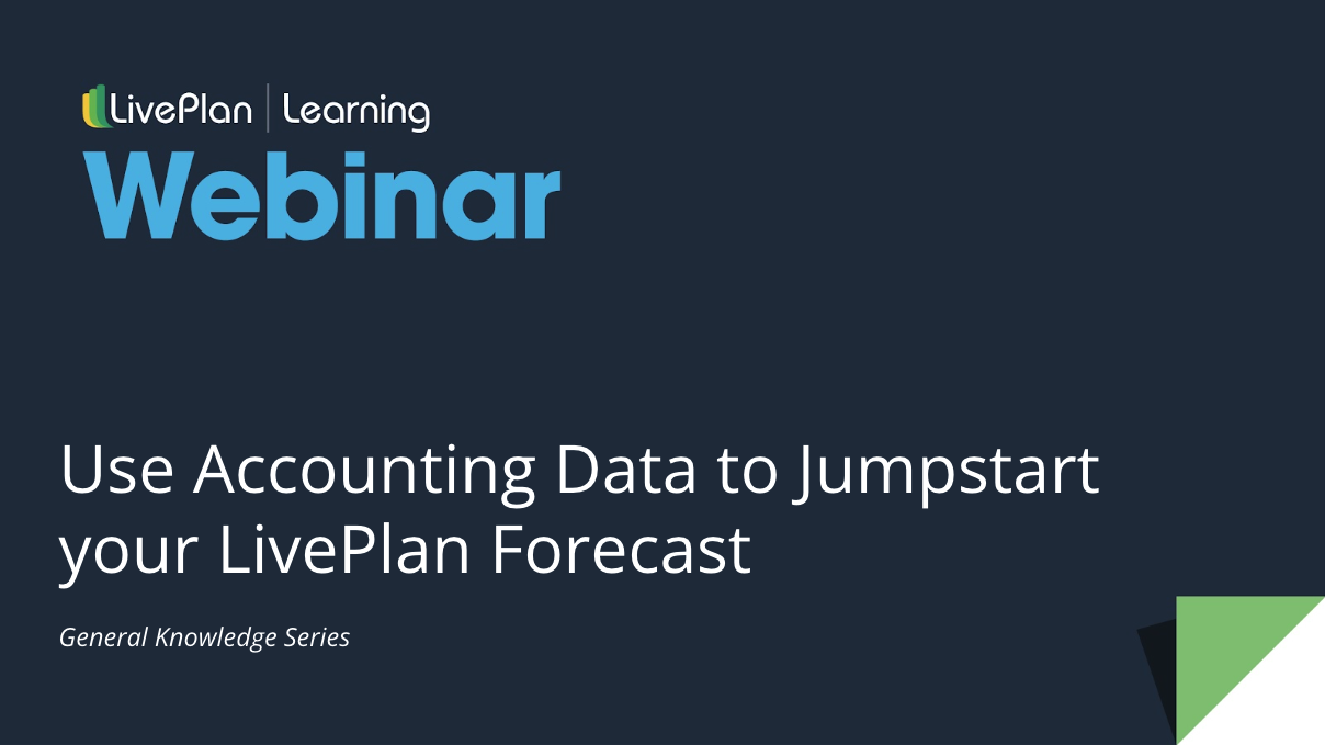 How to Build a Forecast from Accounting Data in LivePlan